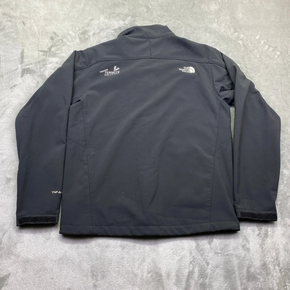 The North Face‎ Apex Mens Medium Black Softshell Full Zip Jacket Fleece Lined
